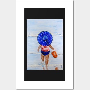 Beach Belle #2 - Little Girl on Beach Posters and Art